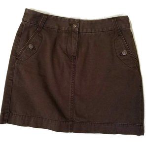 J Crew Weathered Classic Twill Skirt Brown Size 4